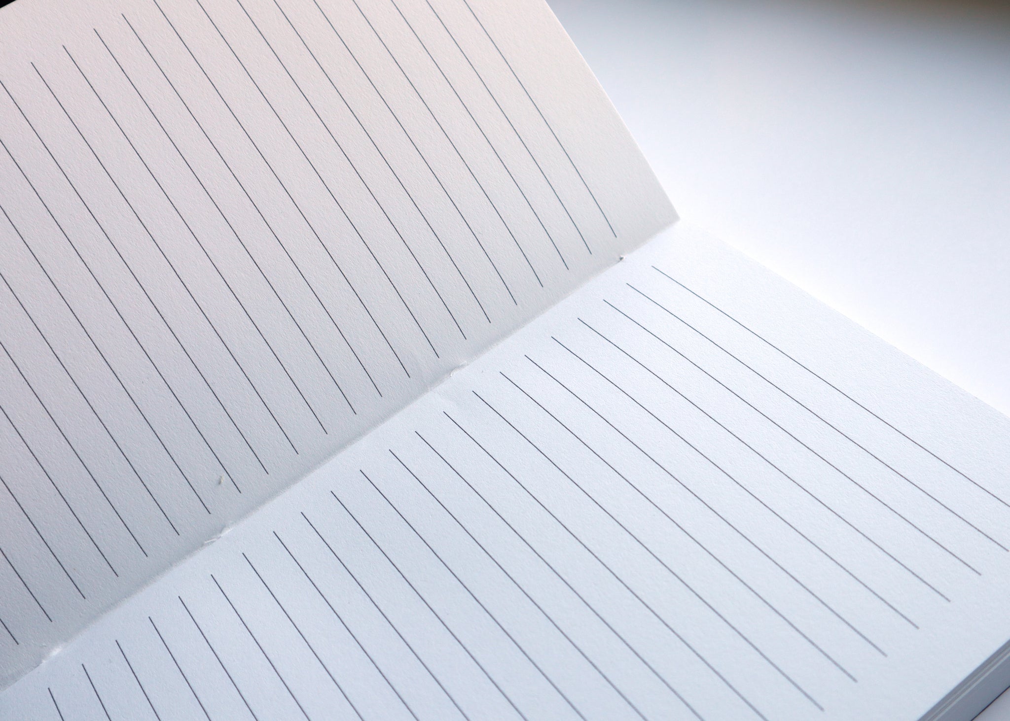 Lined paper in a journal.